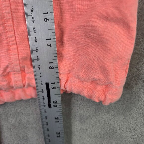 Womens J.Crew Pink Linen Blend Utility Vest Drawstring Hem Button & Zipper S - Picture 8 of 9